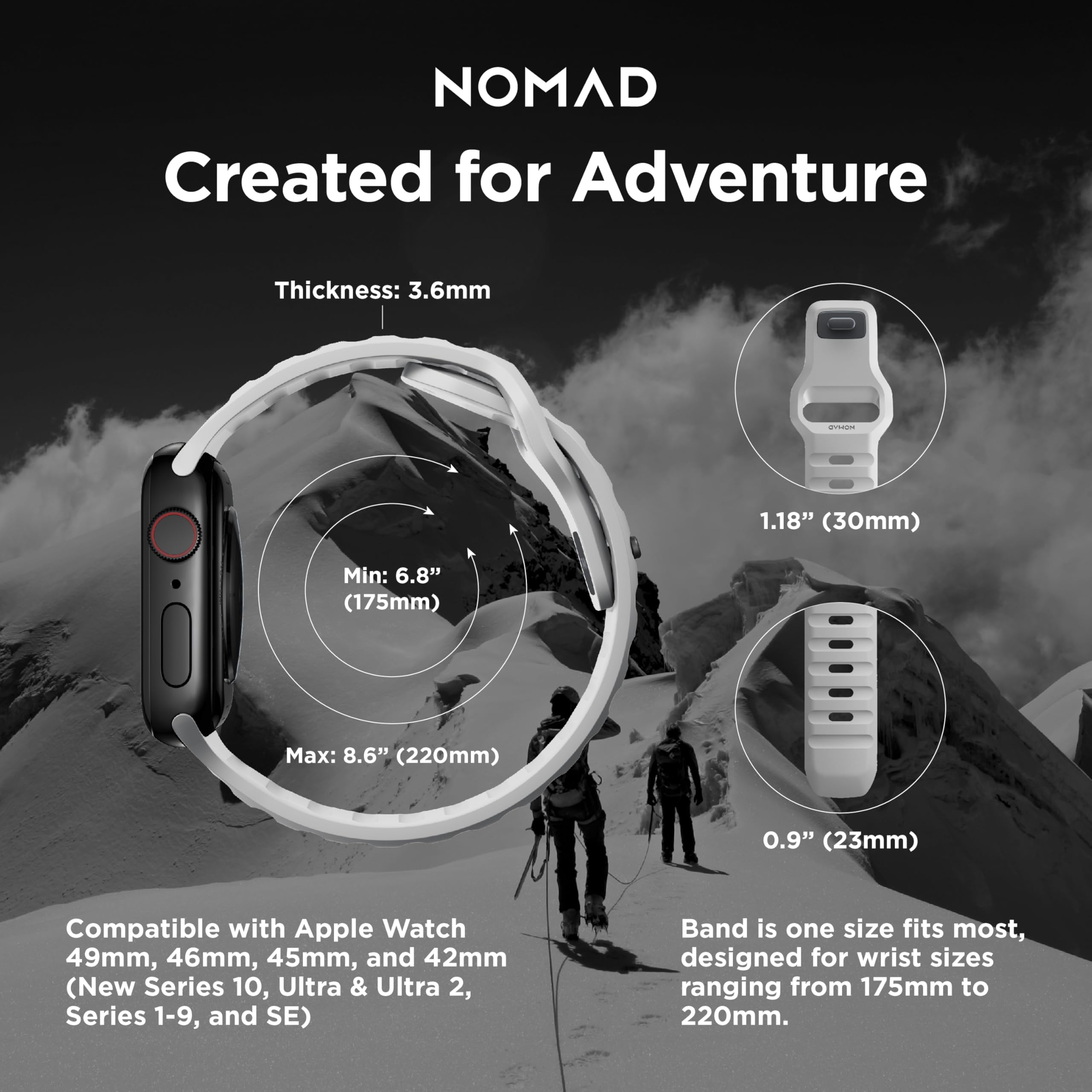Foto 5 pulgar | Correa Deportiva Nomad Lunar Grey De 45 Mm Para Apple Watch Ultra 2 - Venta Internacional.