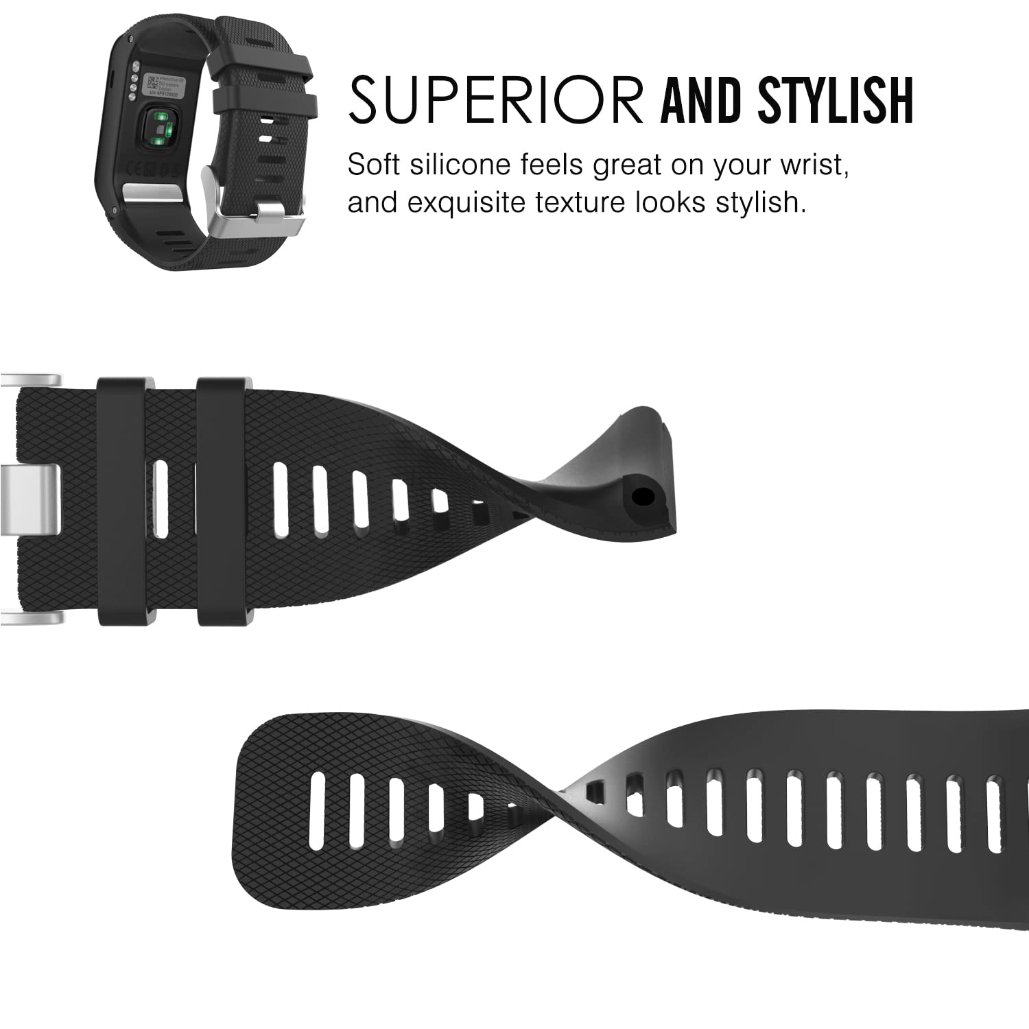 Foto 2 | Correa De Reloj Moko Compatible Con Garmin Vivoactive Hr  Color Negro - Venta Internacional.