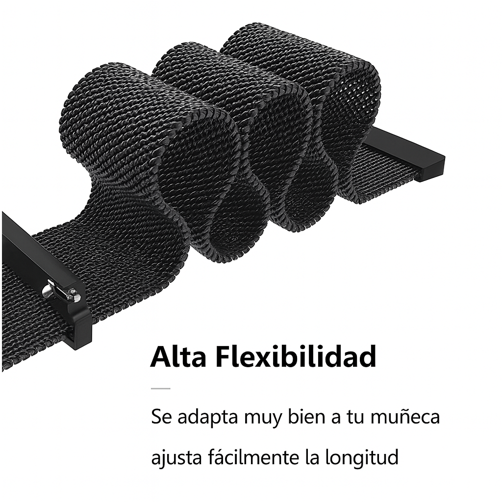 Foto 7 pulgar | Correa Milanesa Negra Ajustable de Acero Inoxidable para Smartwatch Galaxy Watch 4/5, Huawei Fit, Amazfit y Más