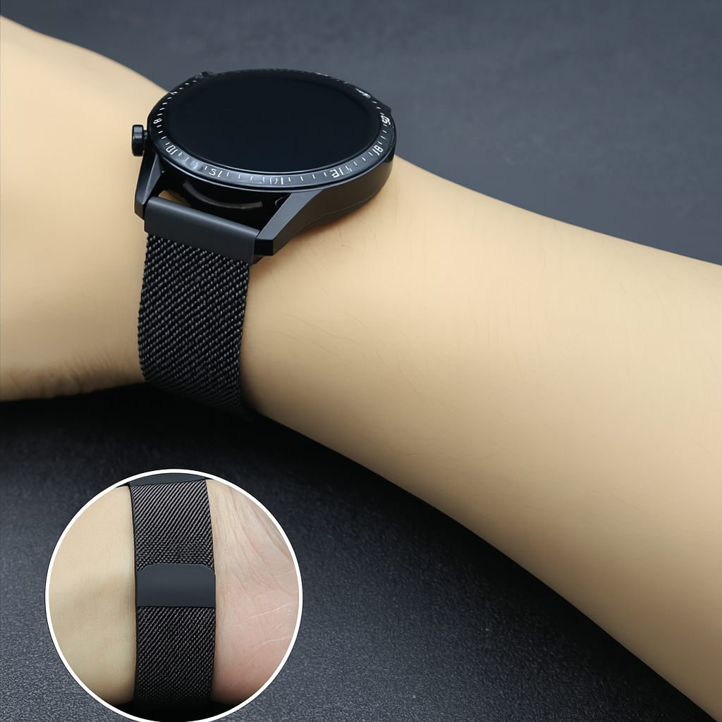 Foto 8 pulgar | Correa Milanesa Negra Ajustable de Acero Inoxidable para Smartwatch Galaxy Watch 4/5, Huawei Fit, Amazfit y Más