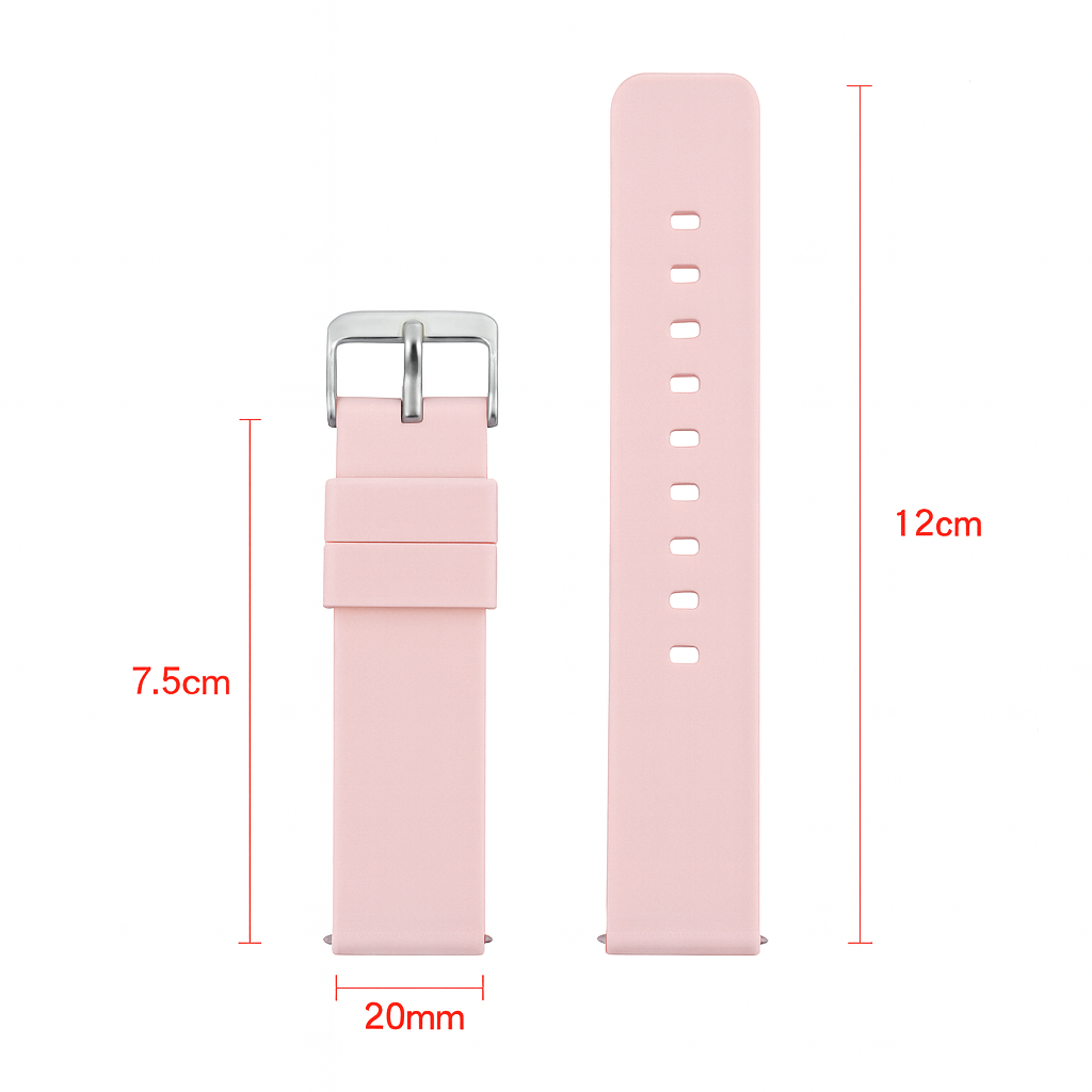 Foto 4 pulgar | Correa Universal de Silicón Rosa 20 mm para Smartwatch, Diseño Deportivo y Ajuste Rápido