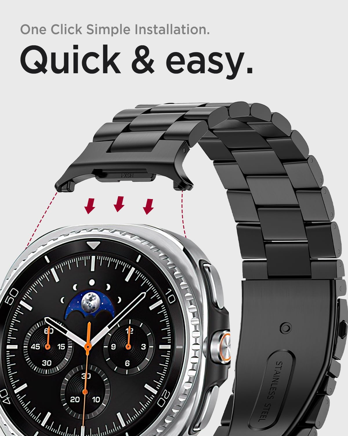Foto 5 pulgar | Correa De Reloj Miimall De Acero Inoxidable Para Samsung Galaxy 8 - Venta Internacional.