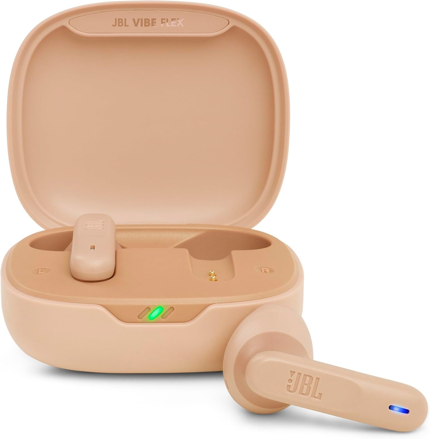 Audífonos Inalámbricos Jbl Vibe Flex Reproducción 32 Horas, Resistentes al agua y al polvo Ip54 - Beige