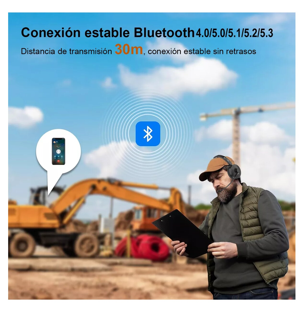 Foto 5 pulgar | Audifonos Inalambricos De Diadema Bluetooth Cancelacion Ruido Negro