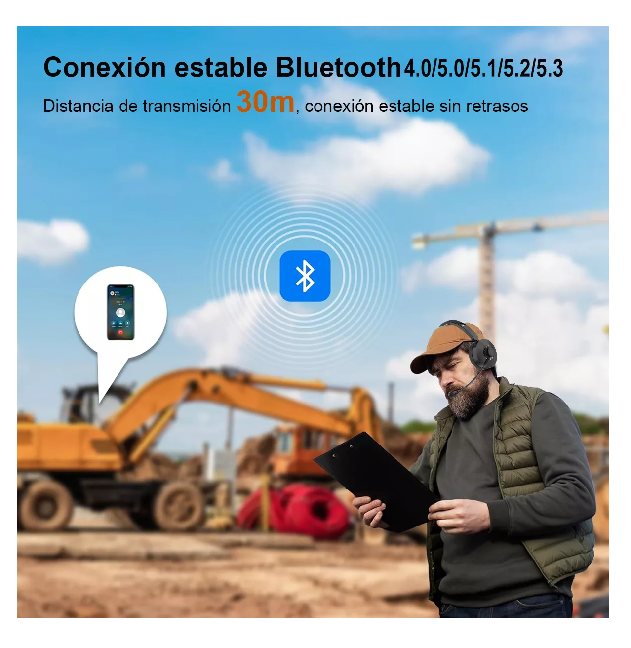 Foto 4 | Audifonos Inalambricos Belug De Diadema Bluetooth Cancelacion Ruido Negro