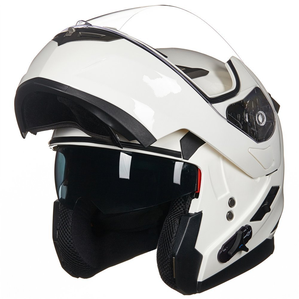 Foto 3 pulgar | Casco De Moto Ilm 953 Bluetooth Integrado Modular Blanco M - Venta Internacional.