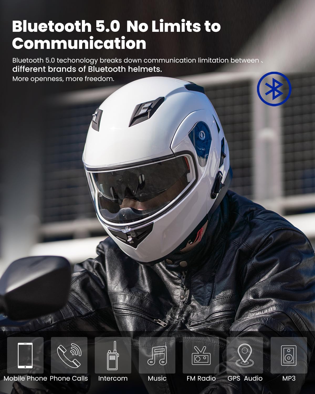 Foto 3 pulgar | Casco De Moto Ilm 953pro Con Bluetooth Integrado Y Abatible - Venta Internacional.