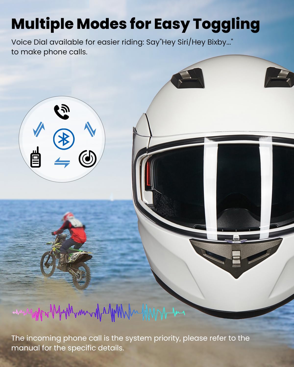 Foto 5 pulgar | Casco De Moto Ilm 953pro Con Bluetooth Integrado Y Abatible - Venta Internacional.
