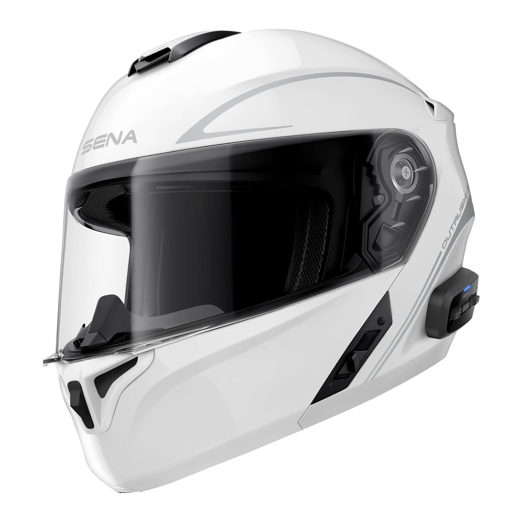 Foto 2 pulgar | Casco De Moto Sena Outrush R Bluetooth Modular Blanco Xl - Venta Internacional.