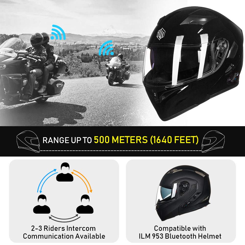 Foto 4 pulgar | Casco De Moto Ilm 902bt Bluetooth Modular Abatible Completo - Venta Internacional.