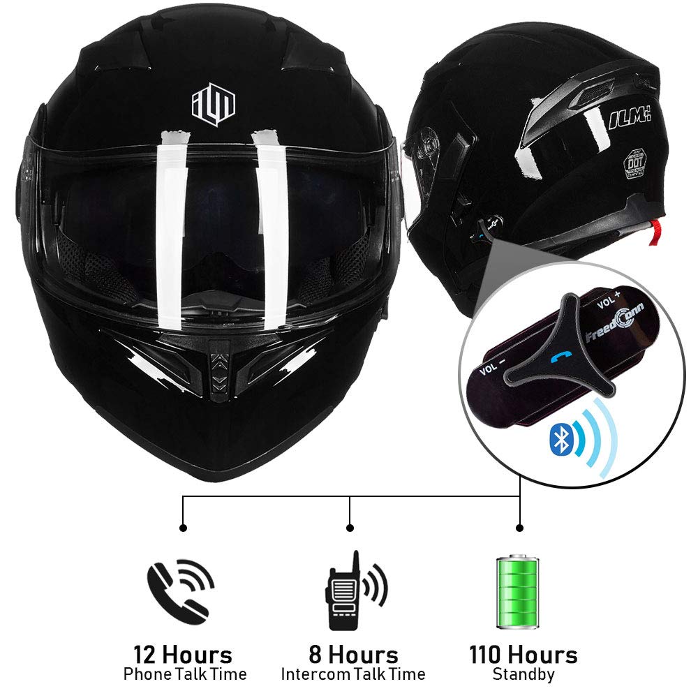 Foto 6 pulgar | Casco De Moto Ilm 902bt Bluetooth Modular Abatible Completo - Venta Internacional.