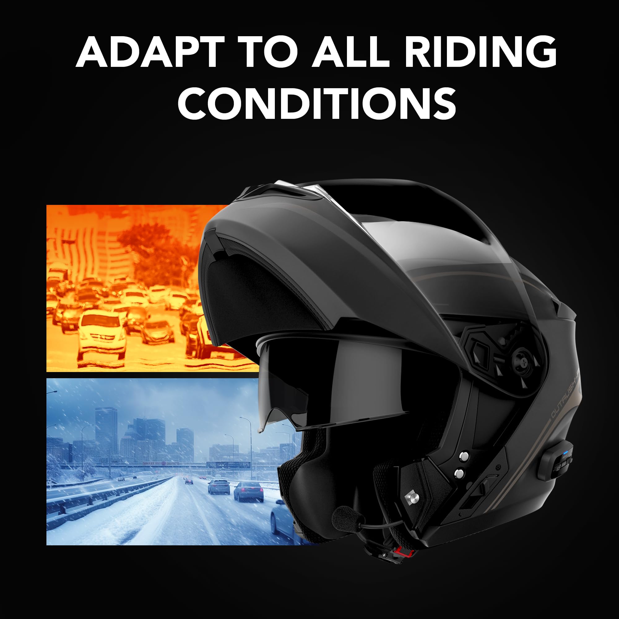 Foto 5 pulgar | Casco De Moto Sena Outrush R Bluetooth Modular Xxl - Venta Internacional.