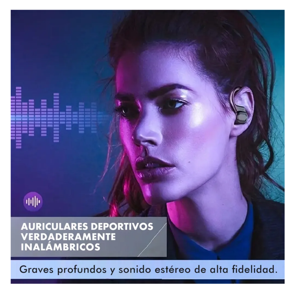 Foto 5 pulgar | Auriculares Deportivos Inalámbricos Bt5.4 Con Gancho Lab.g  Negro
