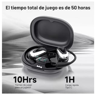 Foto 2 | Auriculares Inalámbricos Con Clip Bluetooth 5.4 Diseño De Conducción Ósea Belug Negro