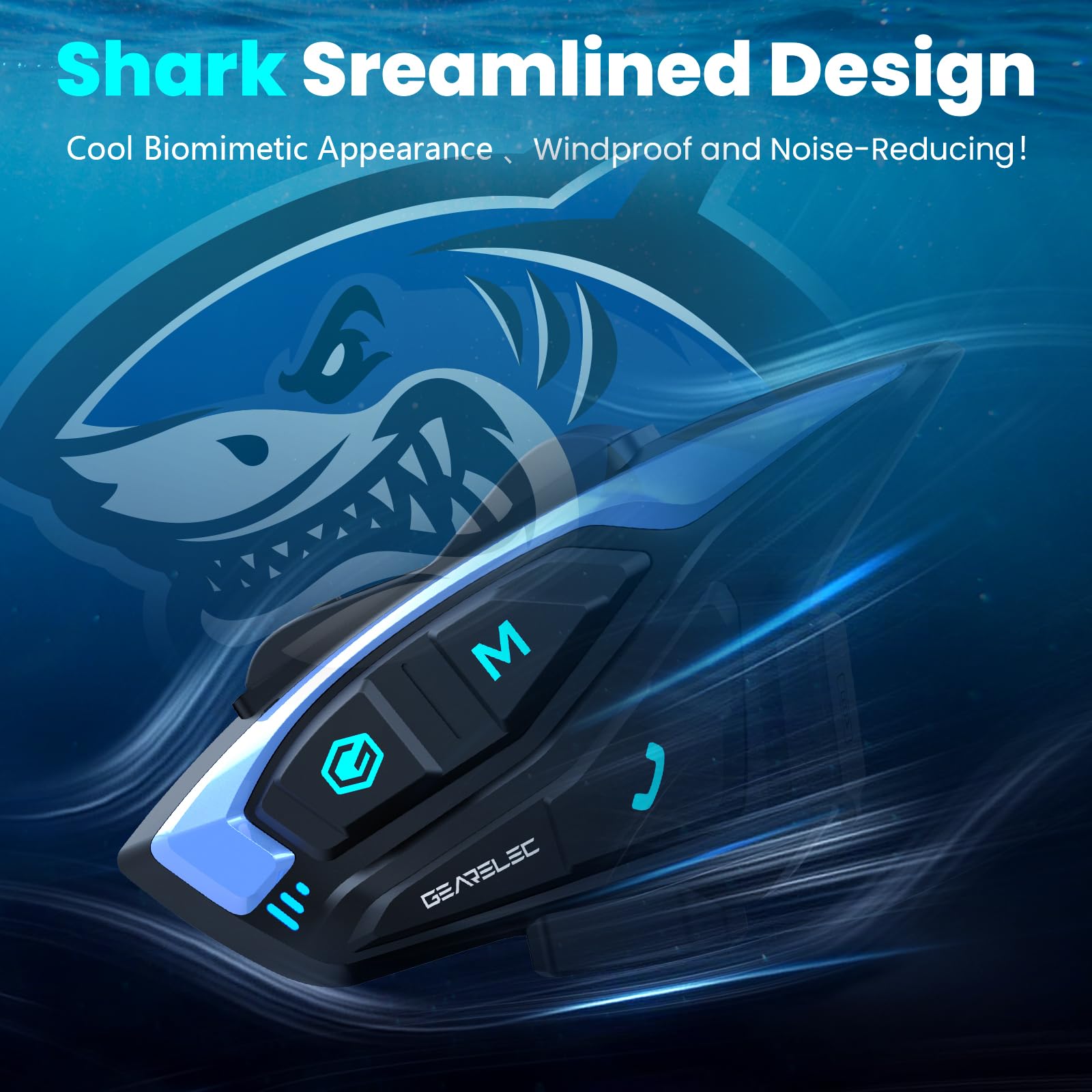 Foto 6 pulgar | Auriculares Bluetooth Para Casco De Moto Gearelec Shark Pro - Venta Internacional.