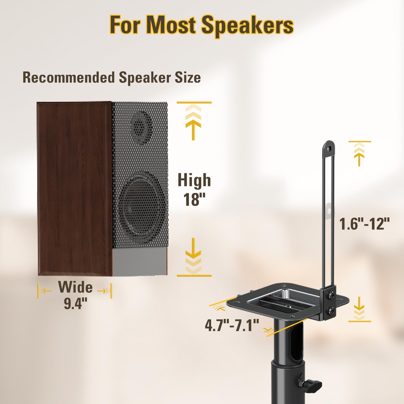 Foto 3 | Soportes Para Altavoces De Montaje Dream Md5402, Regulables En Altura - Venta Internacional.