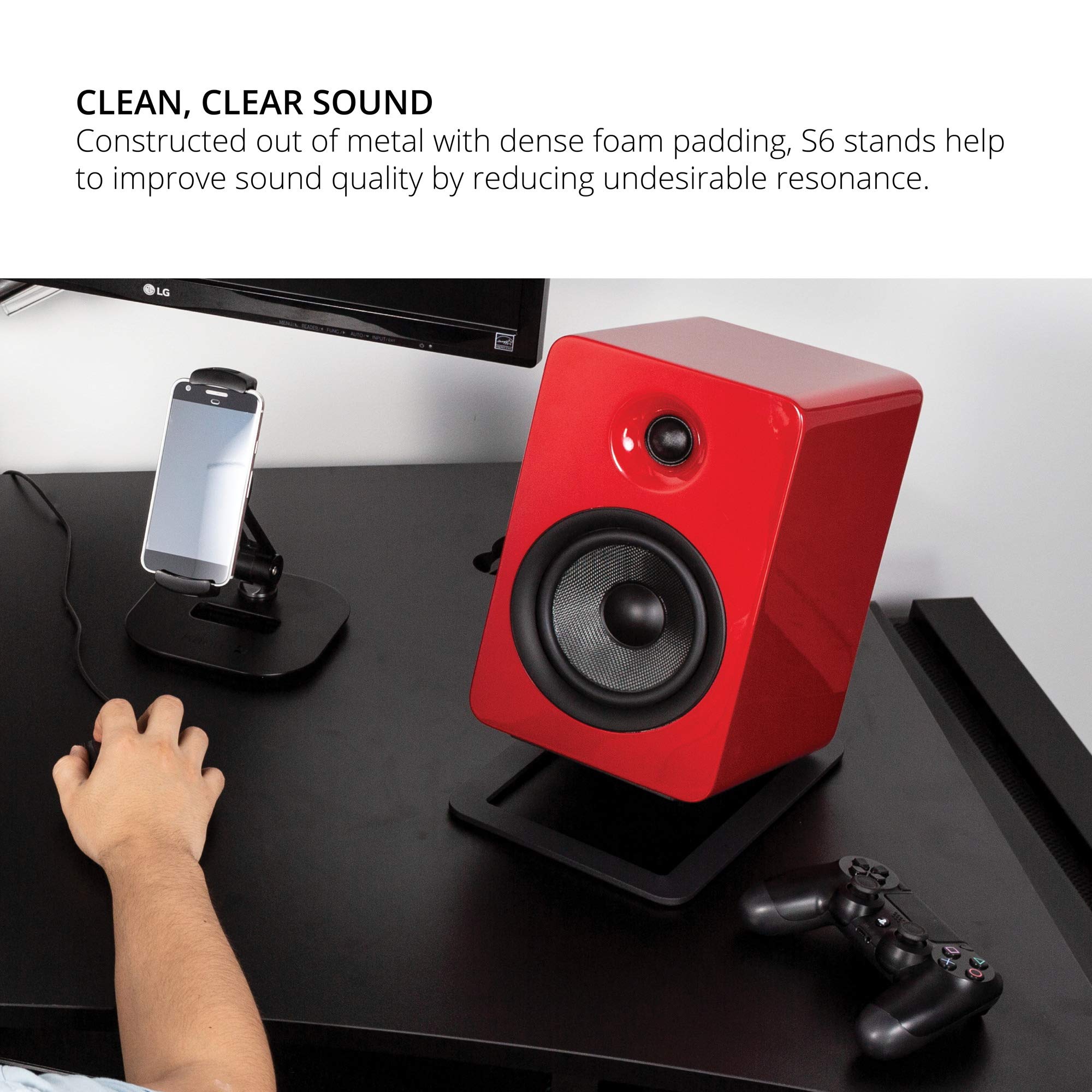 Foto 7 pulgar | Soportes De Altavoz De Escritorio Kanto S6 Inclinados Para Altavoces De Estantería - Venta Internacional.