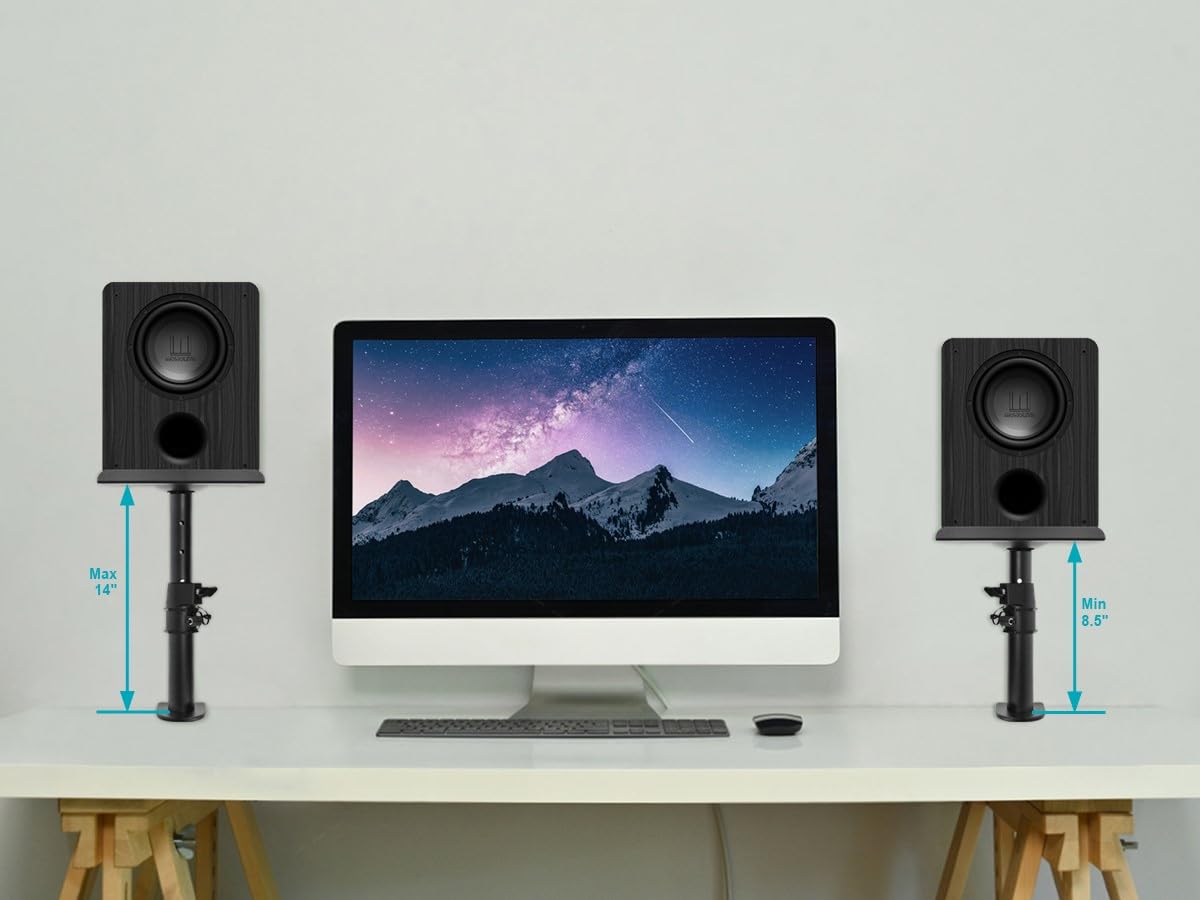 Foto 6 | Soportes De Altavoz De Escritorio Monoprice Universal Clamp-on Par - Venta Internacional.