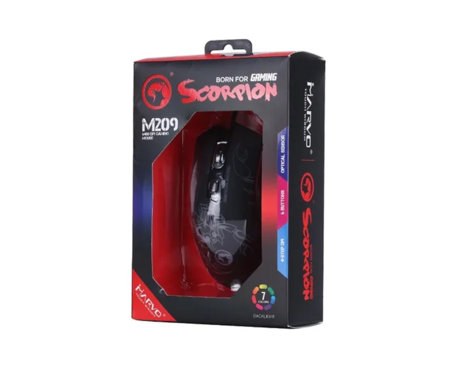 Foto 4 pulgar | Mouse Marvo con Juego Óptico color Negro
