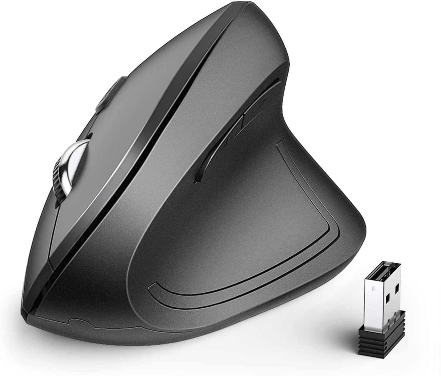 Venta International - Iclever Ratón Vertical - Ergonomic Mouse Wireless 6 Botones Con Dpi Ajustable 1000/1600/2000/240