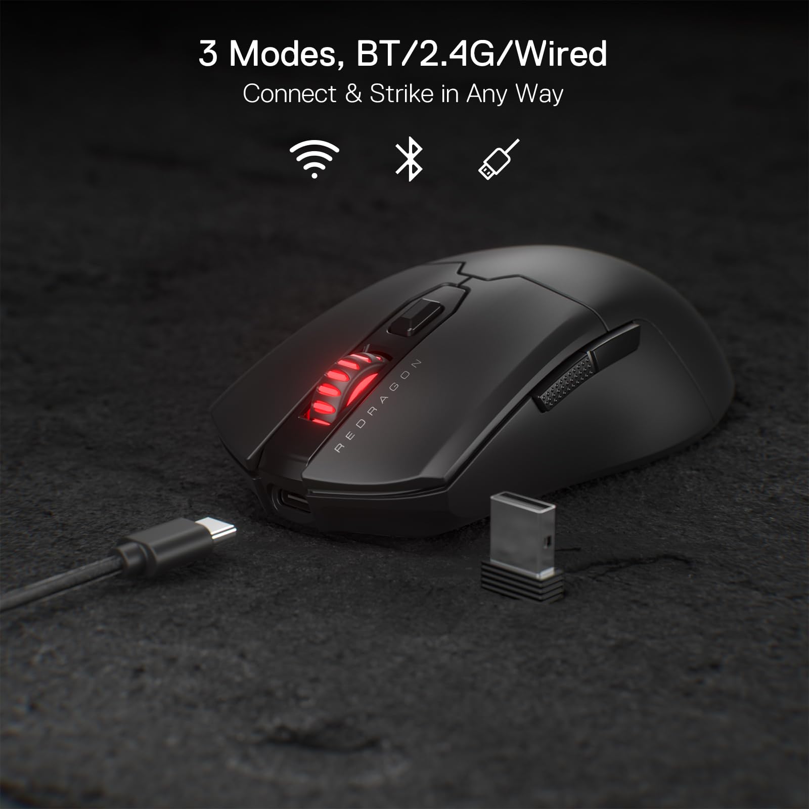 Foto 4 pulgar | Ratón Inalámbrico Para Juegos Redragon M995 Pro 26000 Dpi Negro - Venta Internacional.