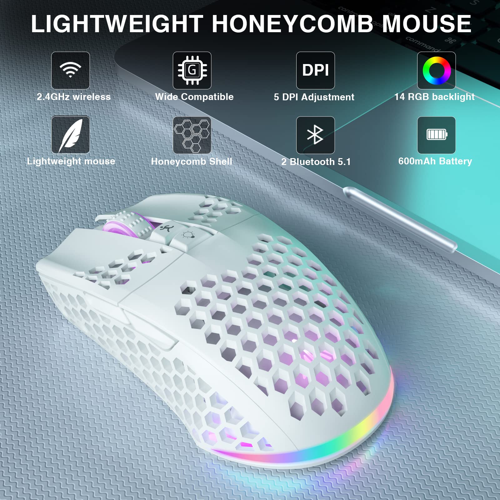 Foto 2 | Ratón Inalámbrico Para Juegos Solakaka Sm600 Plus Bluetooth 5.1 - Venta Internacional.