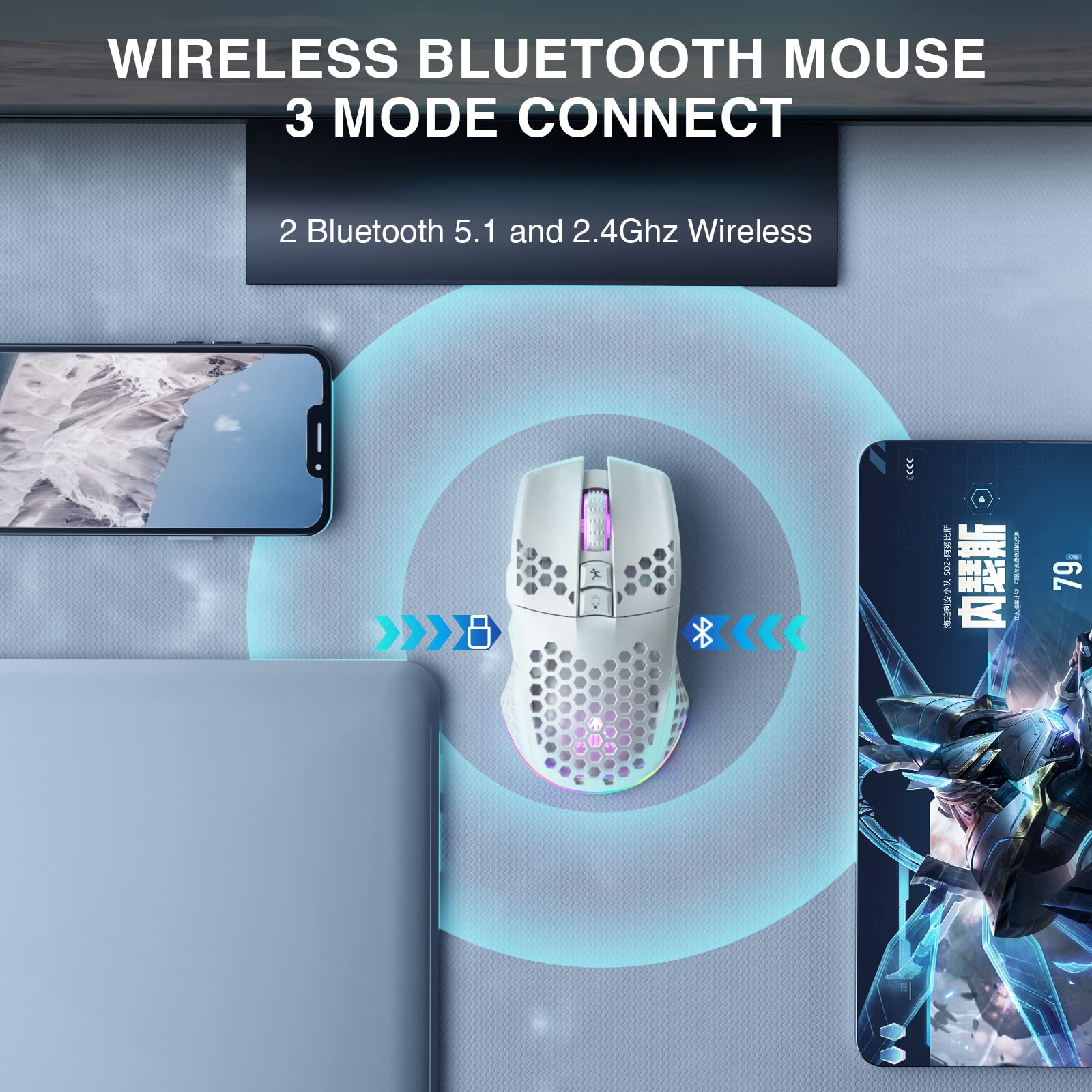 Foto 4 pulgar | Ratón Inalámbrico Para Juegos Solakaka Sm600 Plus Bluetooth 5.1 - Venta Internacional.