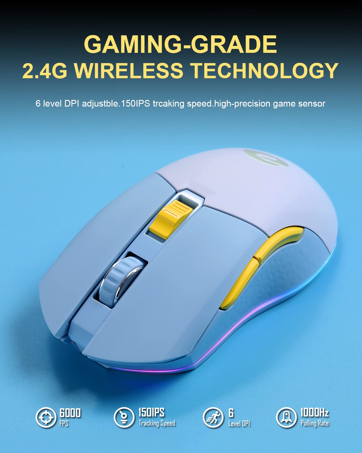 Foto 6 pulgar | Ratón Para Juegos Dareu De Modo Dual Recargable De 10.000 Dpi Rgb Con 7 Botones - Venta Internacional.