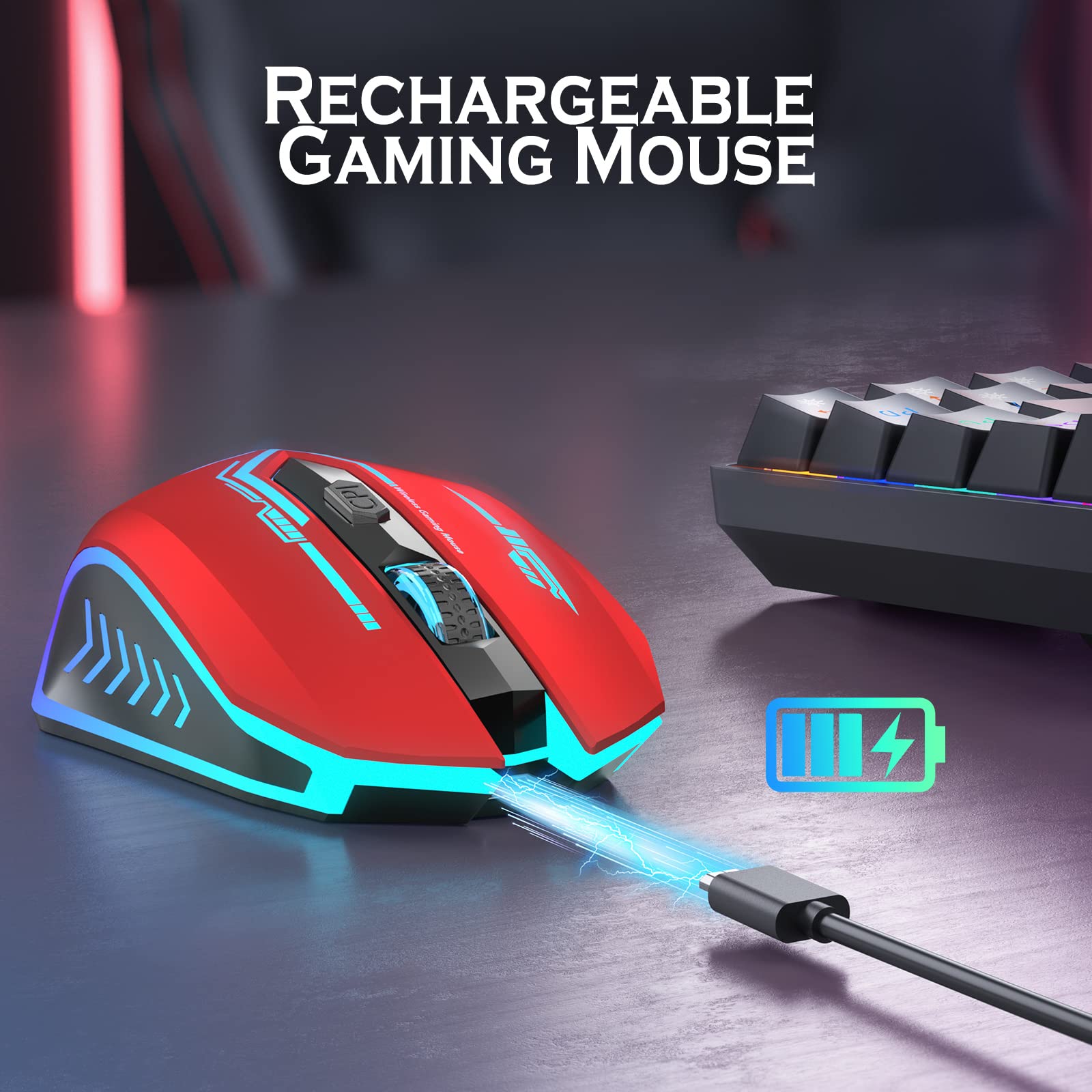 Foto 6 pulgar | Ratón Inalámbrico Para Juegos Uhuru 10000 Dpi Con 6 Botones Y Led - Venta Internacional.