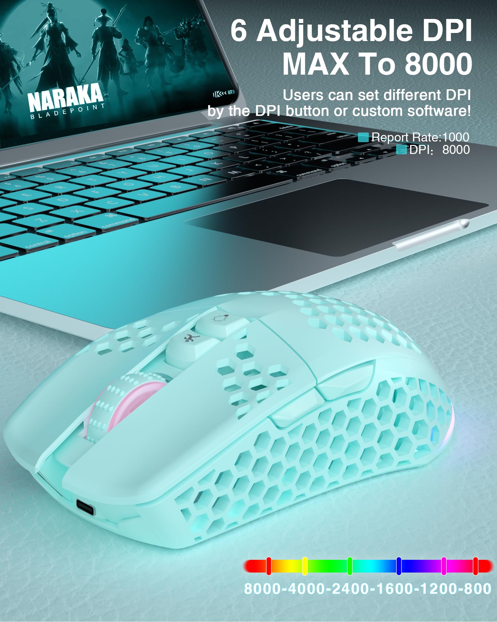 Foto 5 pulgar | Ratón Inalámbrico Para Juegos Solakaka Sm600 Plus Con Carcasa Honeycomb - Venta Internacional.