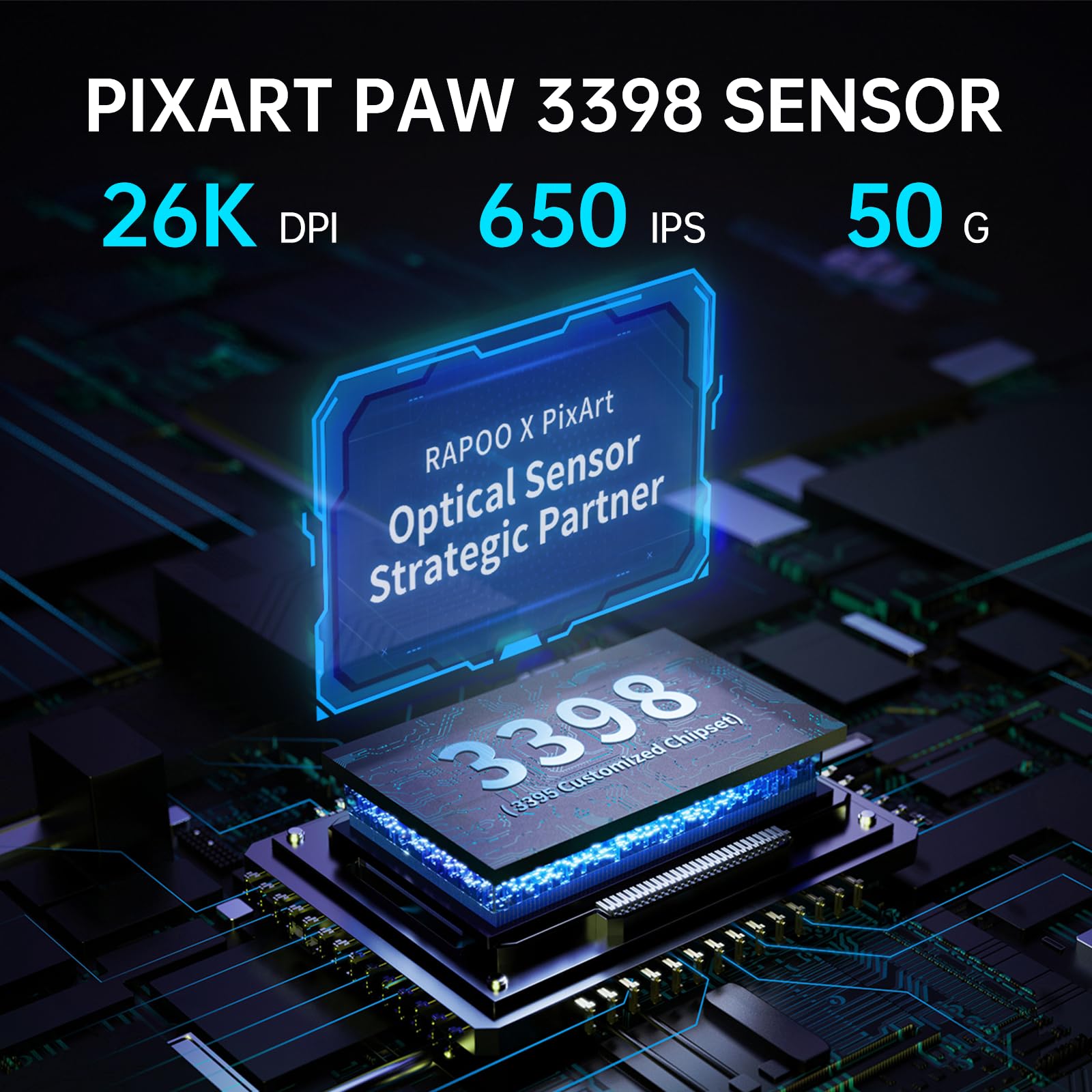 Foto 4 pulgar | Ratón Para Juegos Rapoo Vt9pro 4k Inalámbrico Paw 398 26000 Dpi - Venta Internacional.