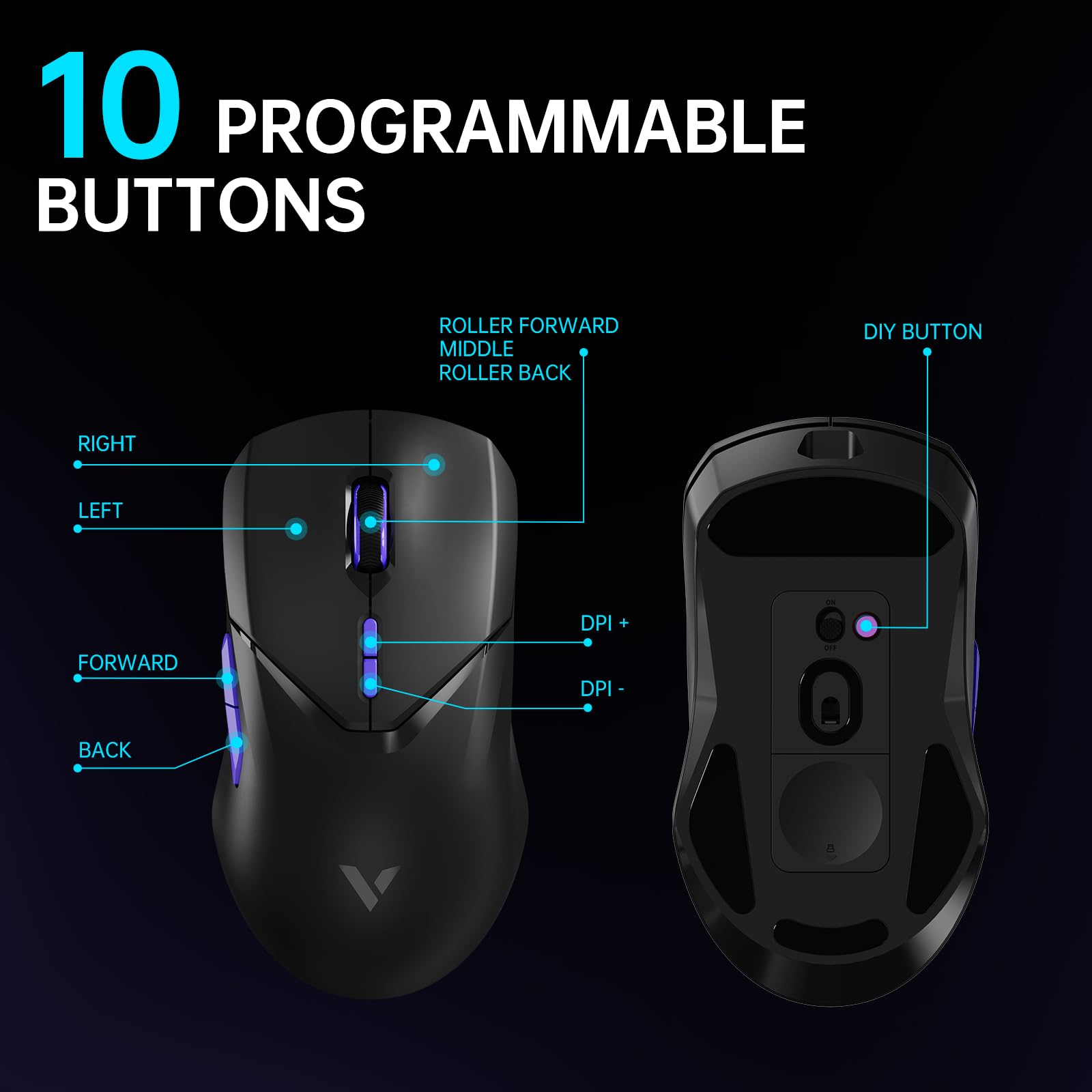 Foto 8 pulgar | Ratón Para Juegos Rapoo Vt9pro 4k Inalámbrico Paw 398 26000 Dpi - Venta Internacional.