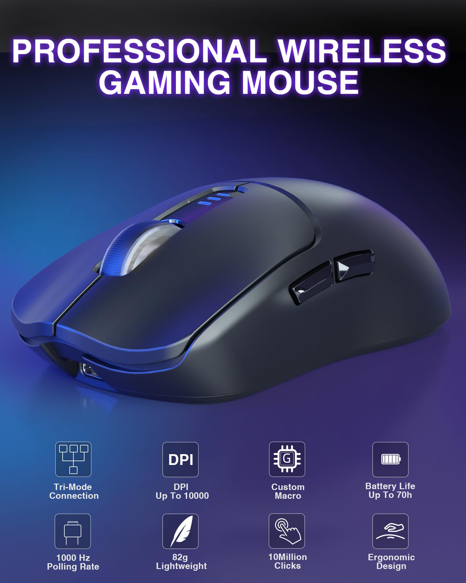 Foto 3 pulgar | Ratón Inalámbrico Para Juegos Aula Sc580 Tri-mode 2.4g/bt5.0/usb-c - Venta Internacional.