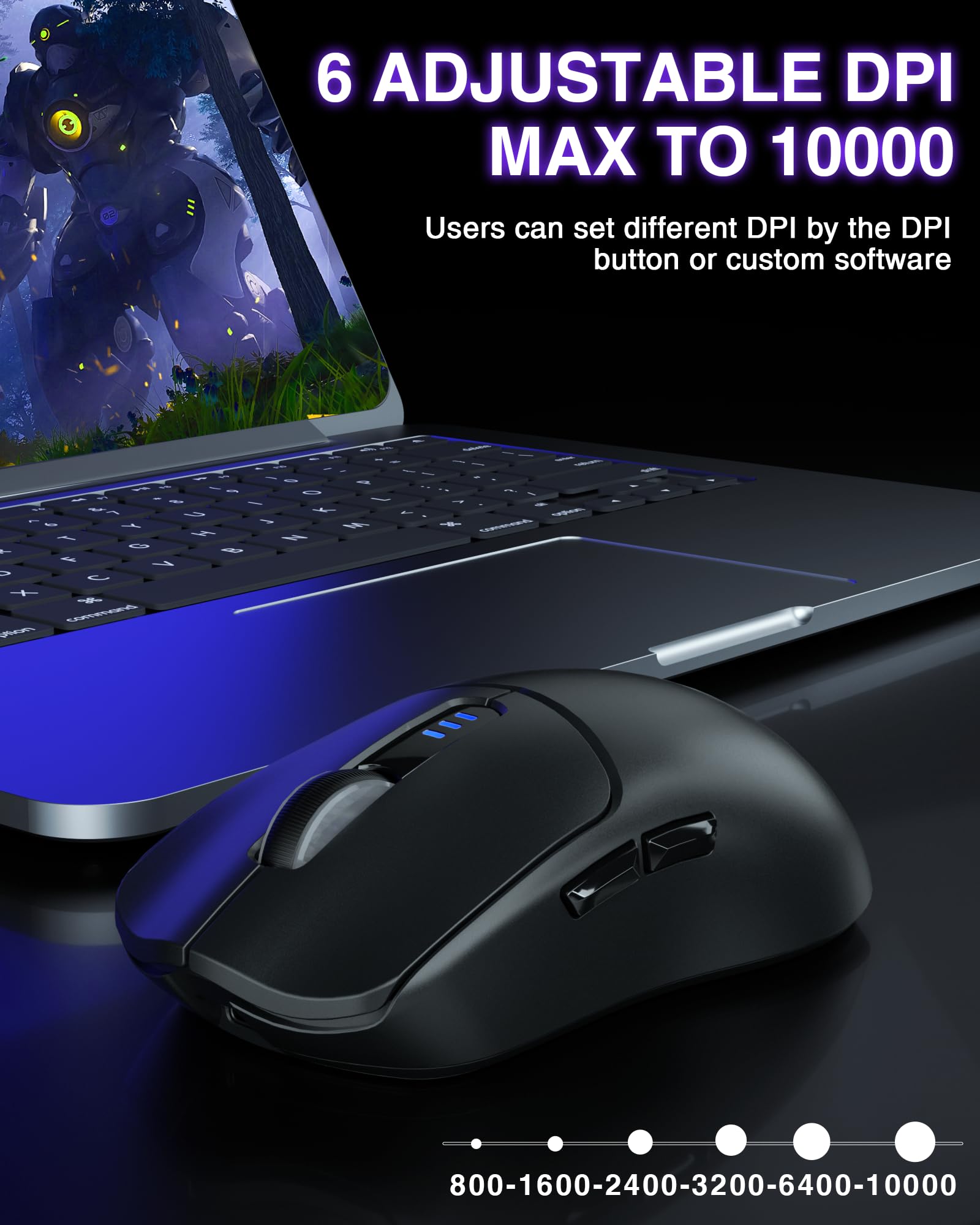 Foto 5 pulgar | Ratón Inalámbrico Para Juegos Aula Sc580 Tri-mode 2.4g/bt5.0/usb-c - Venta Internacional.