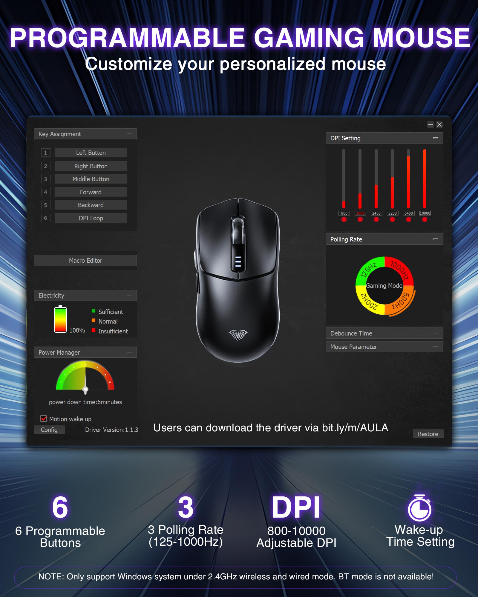 Foto 8 pulgar | Ratón Inalámbrico Para Juegos Aula Sc580 Tri-mode 2.4g/bt5.0/usb-c - Venta Internacional.