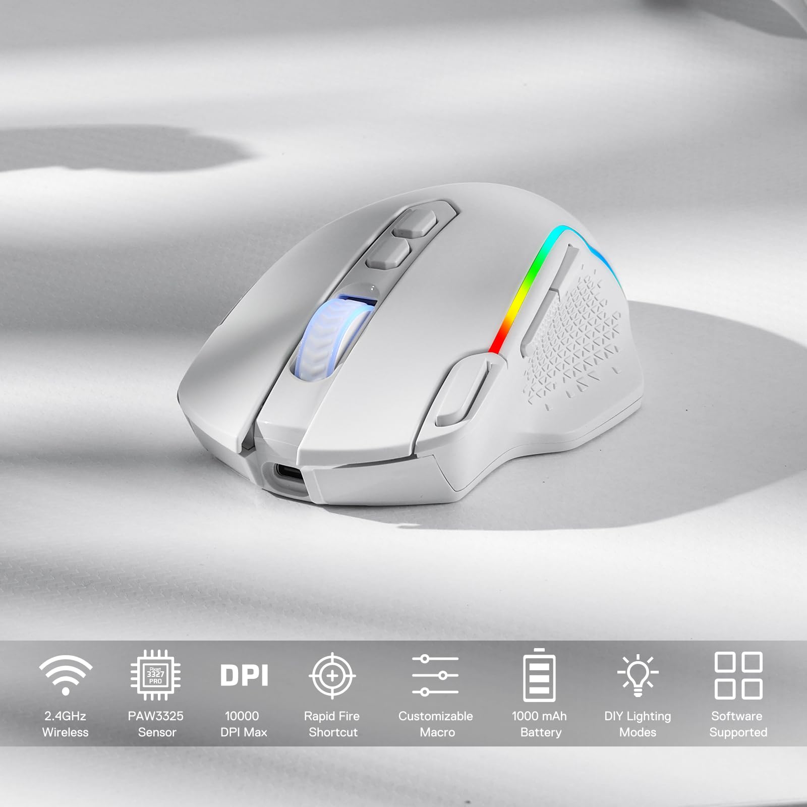 Foto 4 pulgar | Ratón Inalámbrico Para Juegos Redragon M810 Pro 10000 Dpi - Venta Internacional.