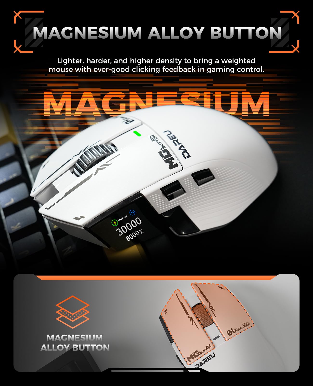 Foto 7 pulgar | Ratón Inalámbrico Para Juegos Dareu A980promax 30k Dpi 2.4g/bt/usb - Venta Internacional.