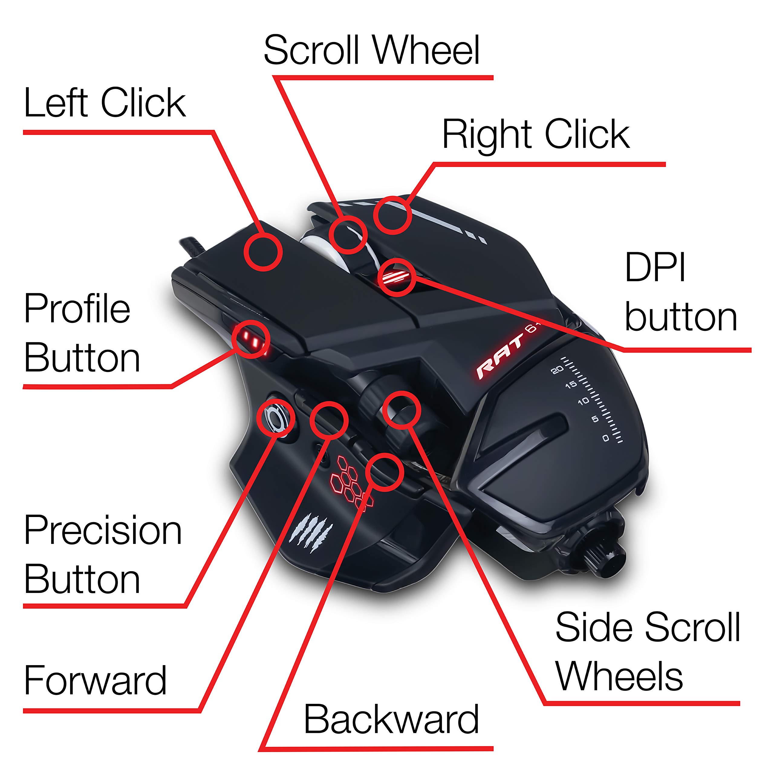 Foto 3 pulgar | Ratón Para Videojuegos Mad Catz The Authentic R.a.t. 6+ Optical Black - Venta Internacional.