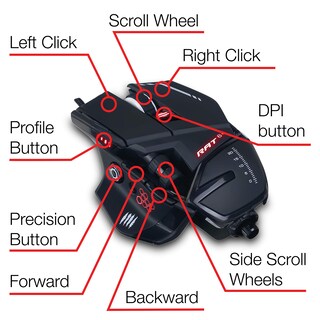Foto 2 | Ratón Para Videojuegos Mad Catz The Authentic R.a.t. 6+ Optical Black - Venta Internacional.