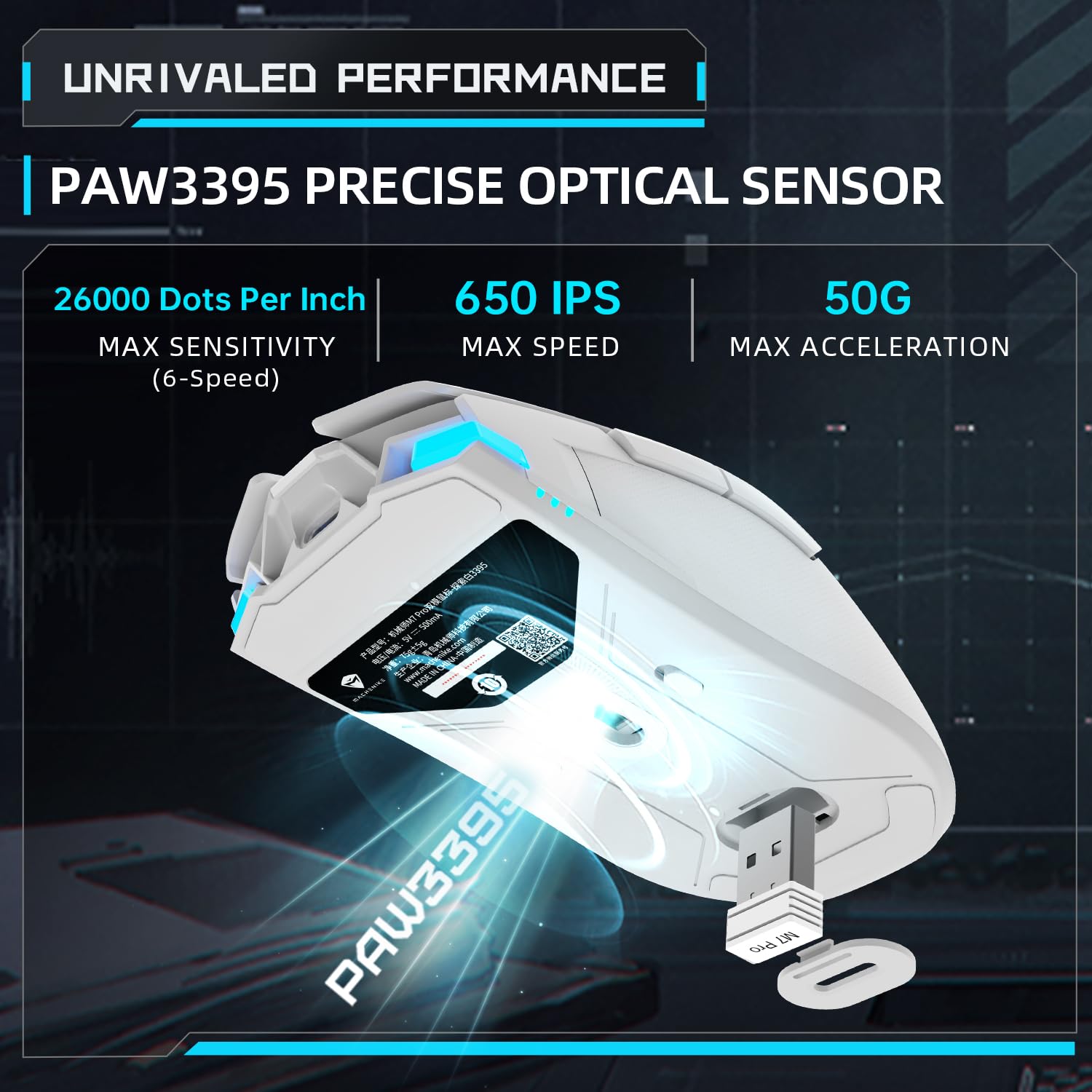 Foto 3 pulgar | Ratón Para Juegos Machenike M7 Pro 26 000 Dpi Inalámbrico Blanco - Venta Internacional.