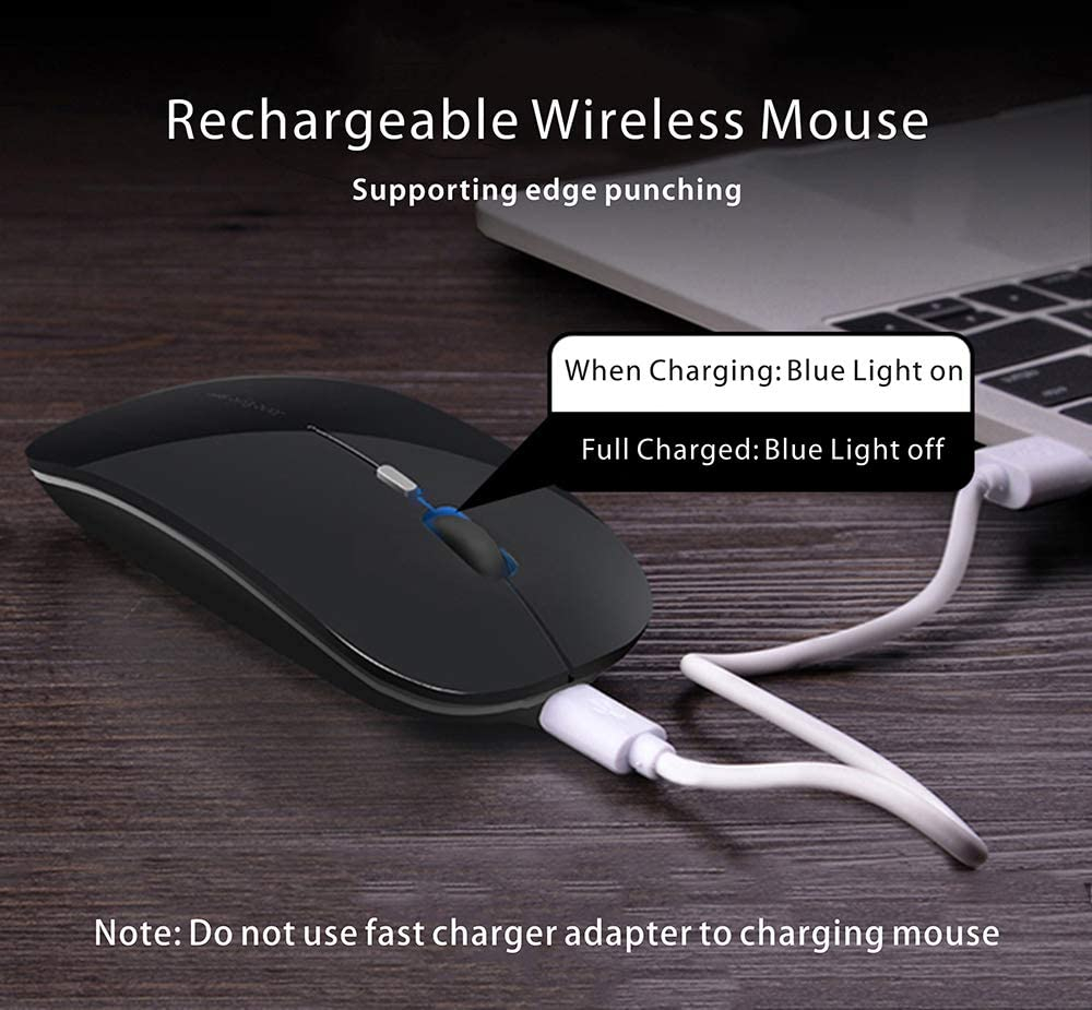 Foto 5 pulgar | Ratón Inalámbrico Q5 Slim + Receptor Usb Y Adaptador Tipo C + Pc, Portátil + Negro - Venta Internacional.