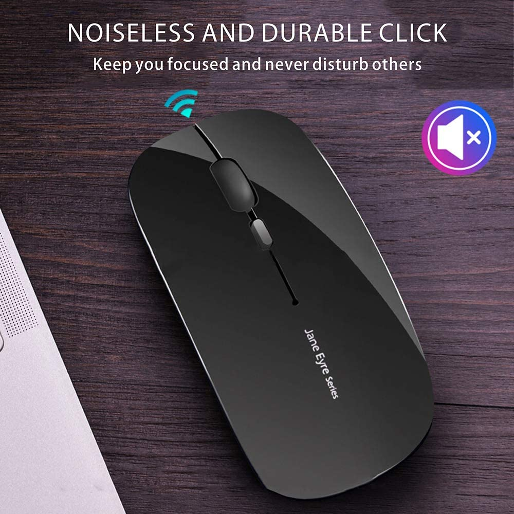 Foto 7 pulgar | Ratón Inalámbrico Q5 Slim + Receptor Usb Y Adaptador Tipo C + Pc, Portátil + Negro - Venta Internacional.
