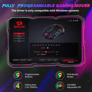 Foto 3 | Ratón Inalámbrico para Juegos Redragon M910-ws 8000 Dpi Rgb - Venta Internacional
