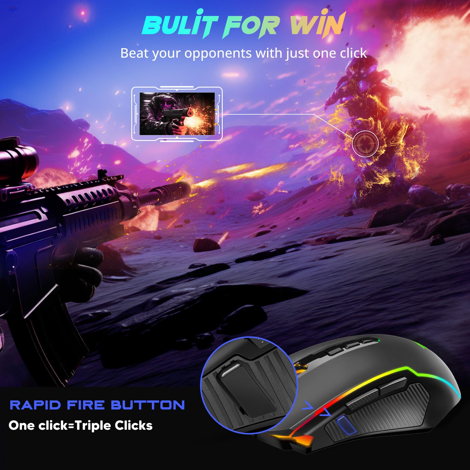 Foto 7 pulgar | Ratón Inalámbrico para Juegos Redragon M910-ws 8000 Dpi Rgb - Venta Internacional