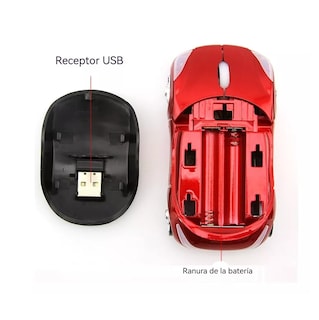 Foto 3 | Ratón Inalámbrico Lab.G 2,4 G con Forma de Coche Deportivo Ferrari Rojo