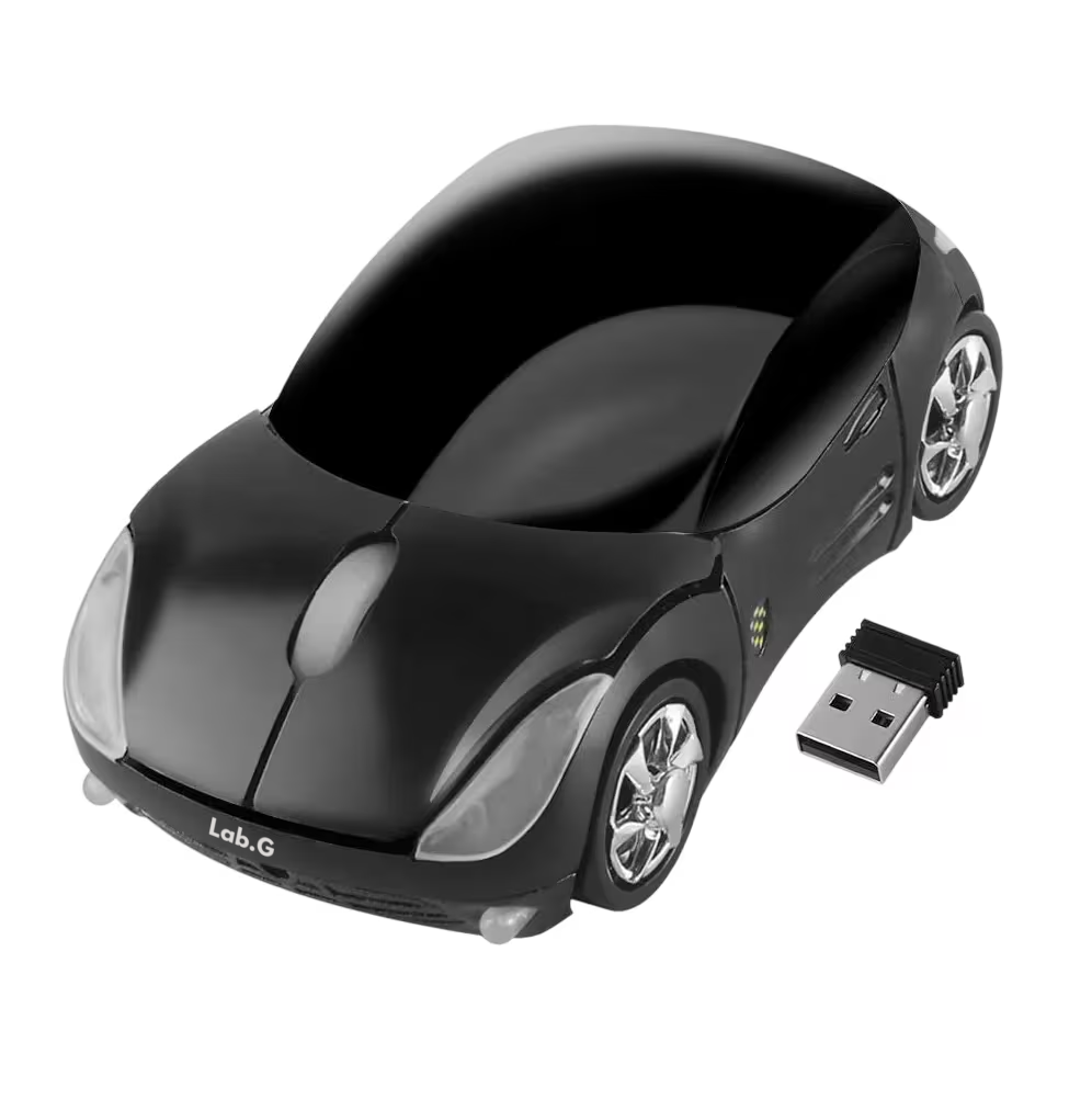 Ratón Inalámbrico Lab.G 2,4 g con Forma de Coche Deportivo Ferrari Negro