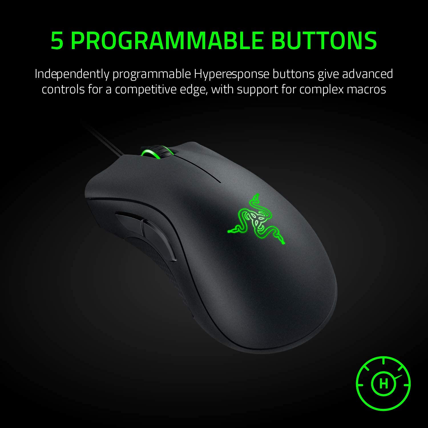 Foto 5 pulgar | Mouse Alámbrico Gamer Razer Deathadder Essential 6400 Negro-Venta Internacional