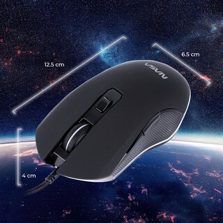 Foto 3 | Mouse Gamer NASA NS-GM05 RGB Edición Sensor Óptico 1200 3600 DPIS Ajustables Alámbrico USB 6 Botones Plug & Play
