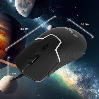 Foto 3 | Mouse Gamer NASA NS-GM06 LED RGB Edición Alámbrico USB 1200 3200 DPI Ajustables 4 Botones