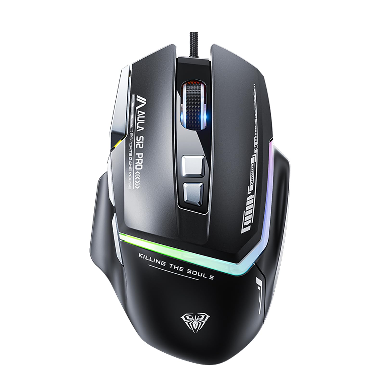 Foto 2 pulgar | Ratón Para Juegos Aula S12pro Con Cable, 12800 Dpi, Retroiluminado Rgb, Negro - Venta Internacional.